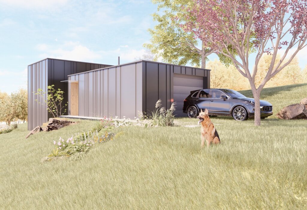 CLT dom pod lipou garáž Peráček