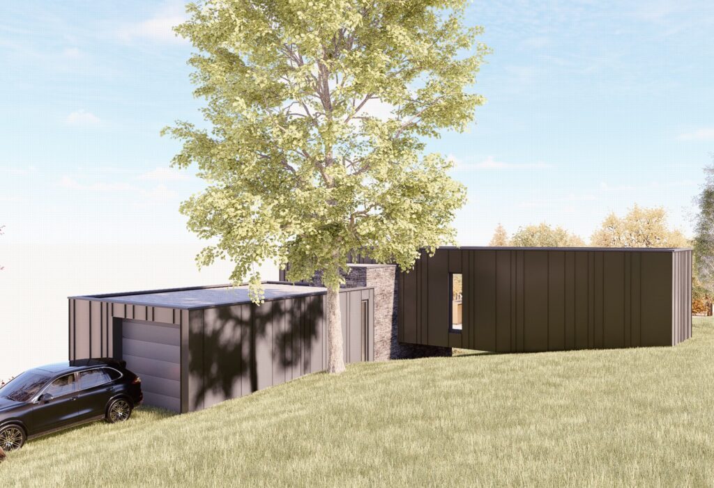 CLT dom pod lipou hmota Peráček