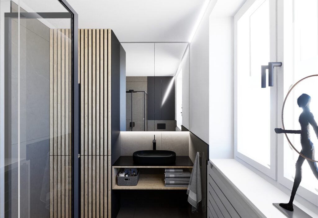 rekonštrukcia bytu atelier Peráček umývadlo