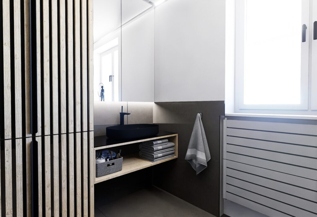 rekonštrukcia bytu atelier Peráček umývadlový pult