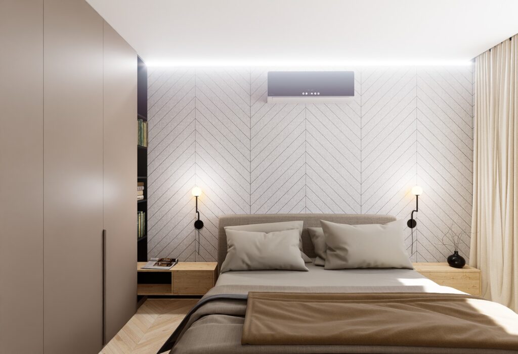 návrh bytu atelier Peráček akustický obklad