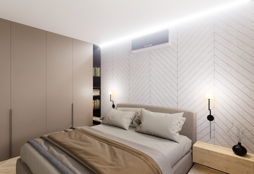 návrh bytu atelier Peráček spálňa