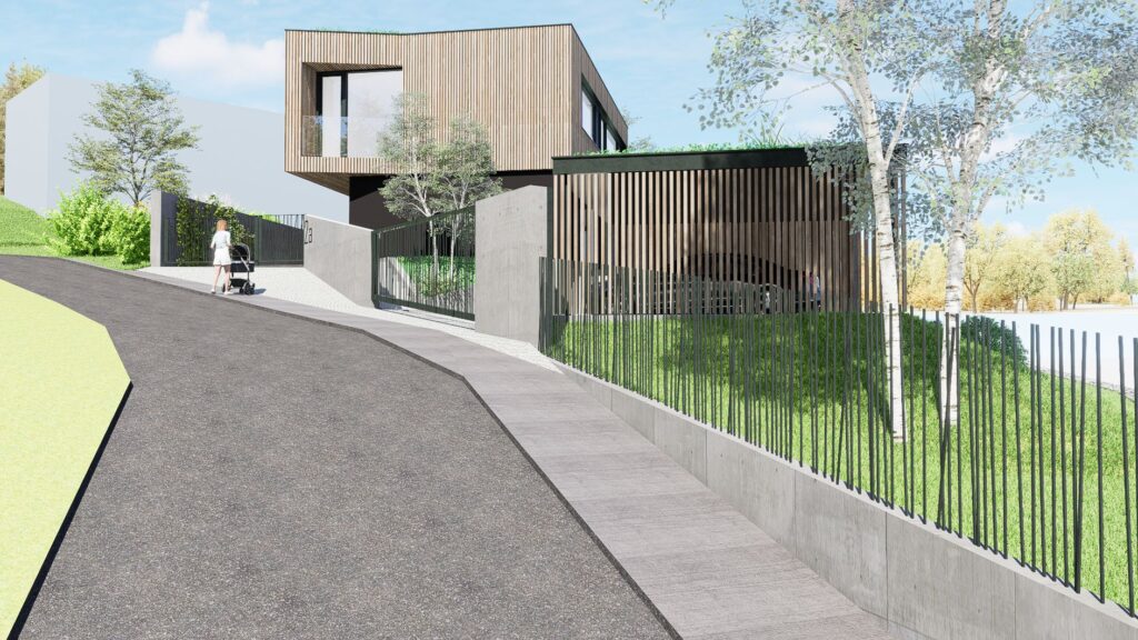 Rodinný dom CLT 40 vjazd