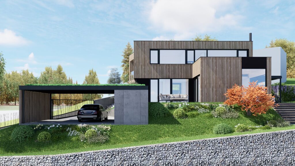 Rodinný dom CLT 40 vo svahu