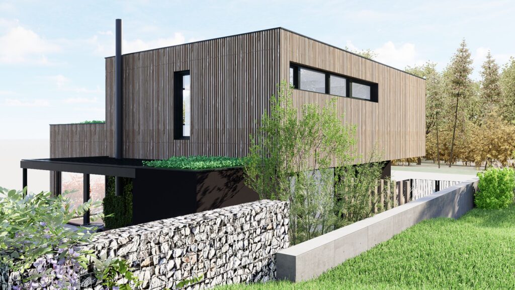 Rodinný dom CLT 40 gabion