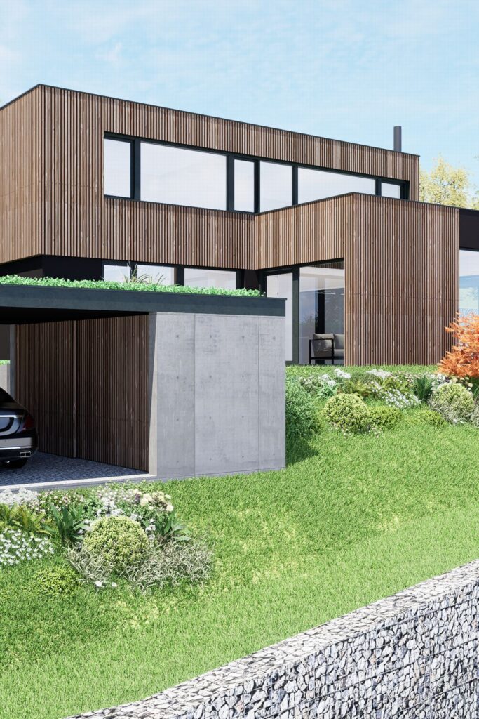 Rodinný dom CLT 40 prístrešok