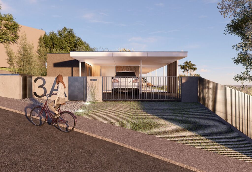 Rodinný dom CLT 42 vjazd