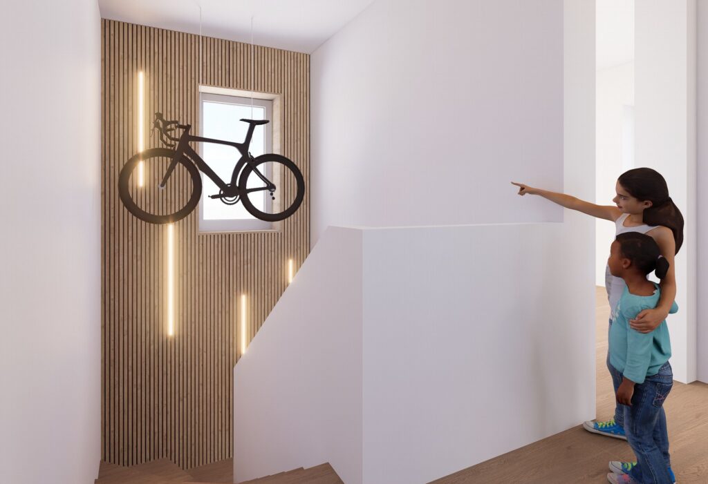 Návrh interiéru domu pri Budapešti schodisko