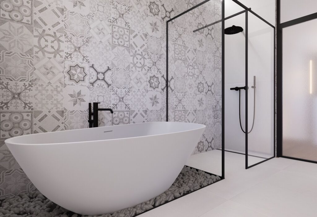 Návrh interiéru domu pri Budapešti stojaca vaňa