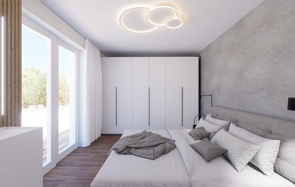 Interiéru bytu v Marianke šatník spálňa