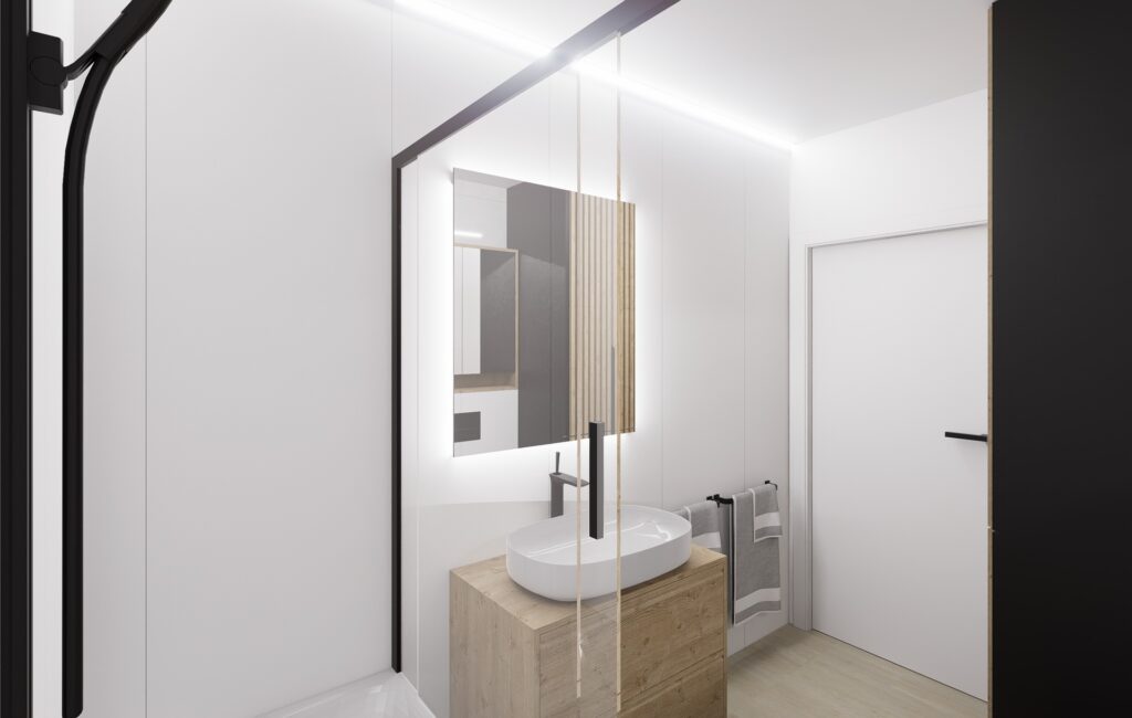 Interiéru bytu v Marianke kúpelňa