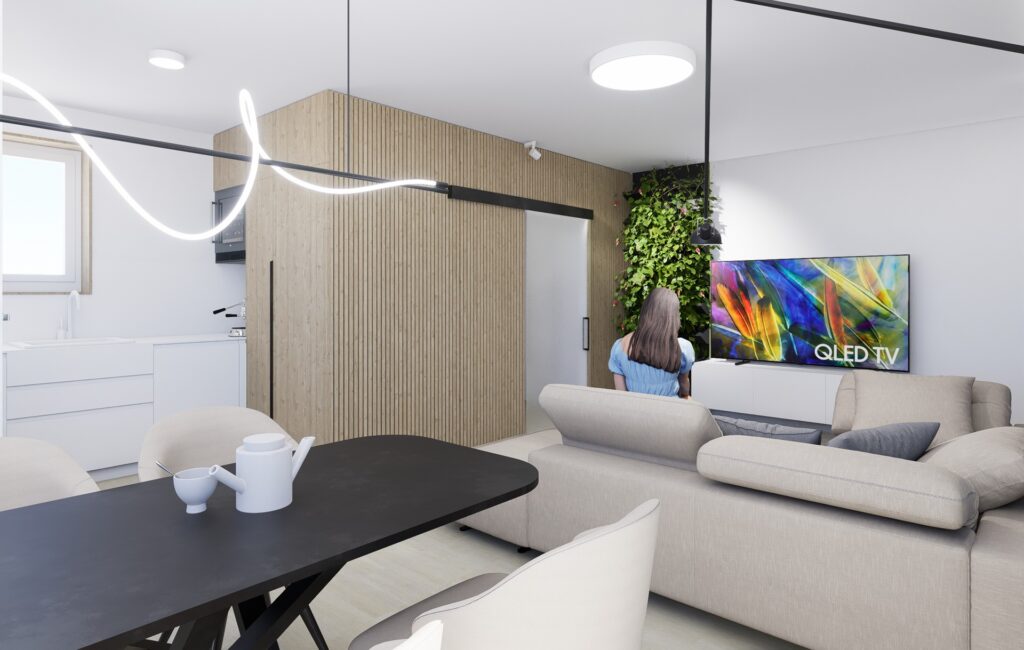 Interiéru bytu v Marianke stolovanie