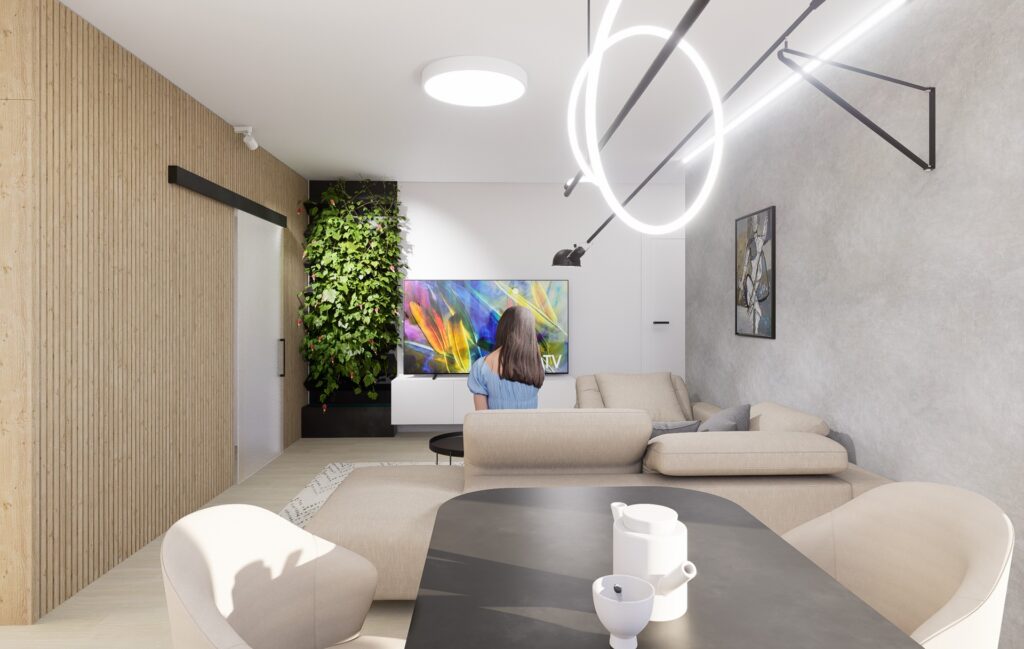 Interiéru bytu v Marianke obytný priestor