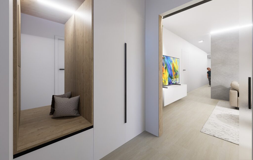 Interiéru bytu v Marianke šatník zádveria