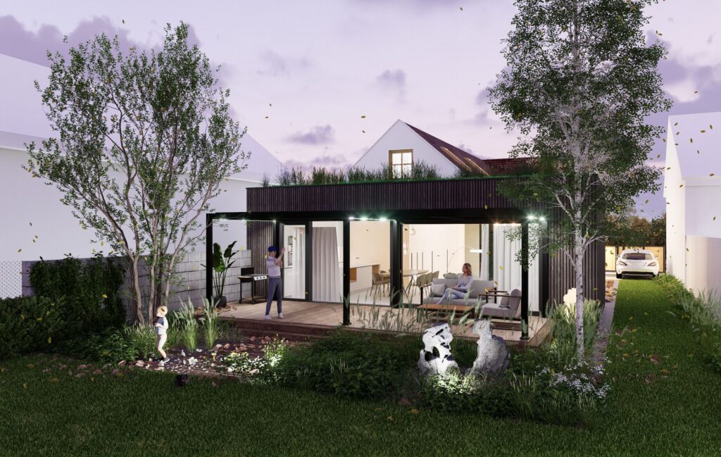 Dostavba vidieckeho domu Peráček pergola