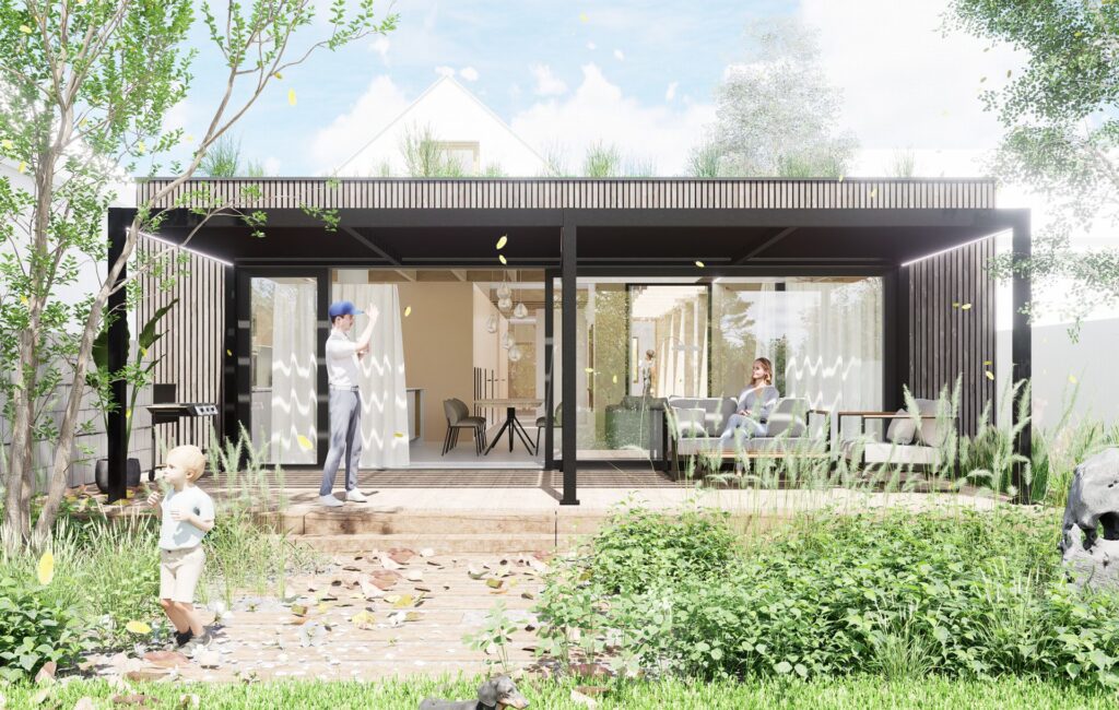 Dostavba vidieckeho domu Peráček drevená fasáda