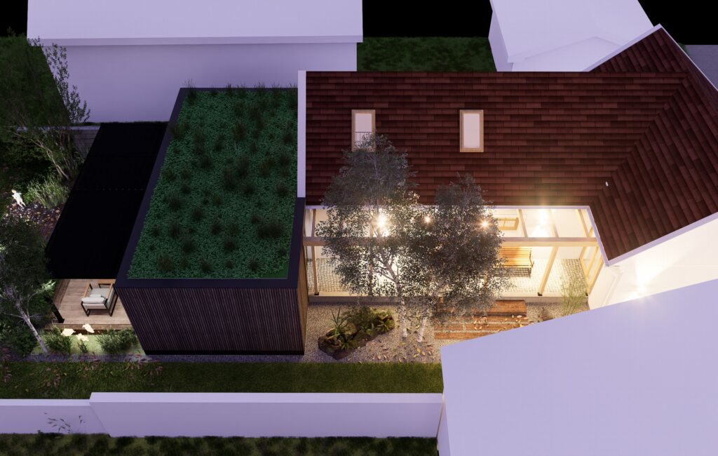 Dostavba vidieckeho domu Peráček átrium