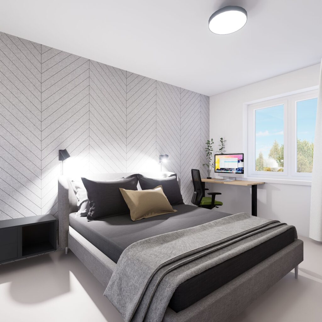 Návrh interiéru bytu, Peráček obklad FELTOUCH