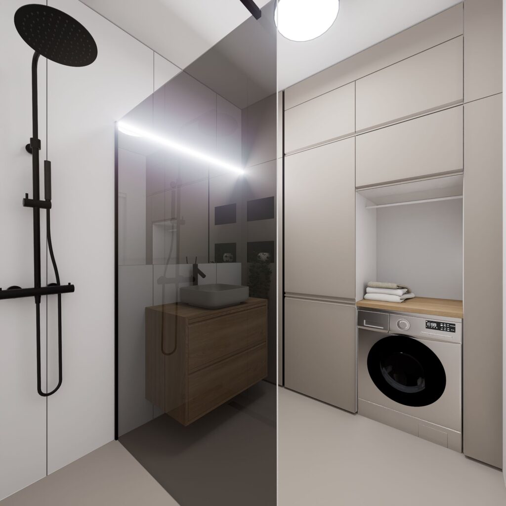 Návrh interiéru bytu, Peráček kúpelňa