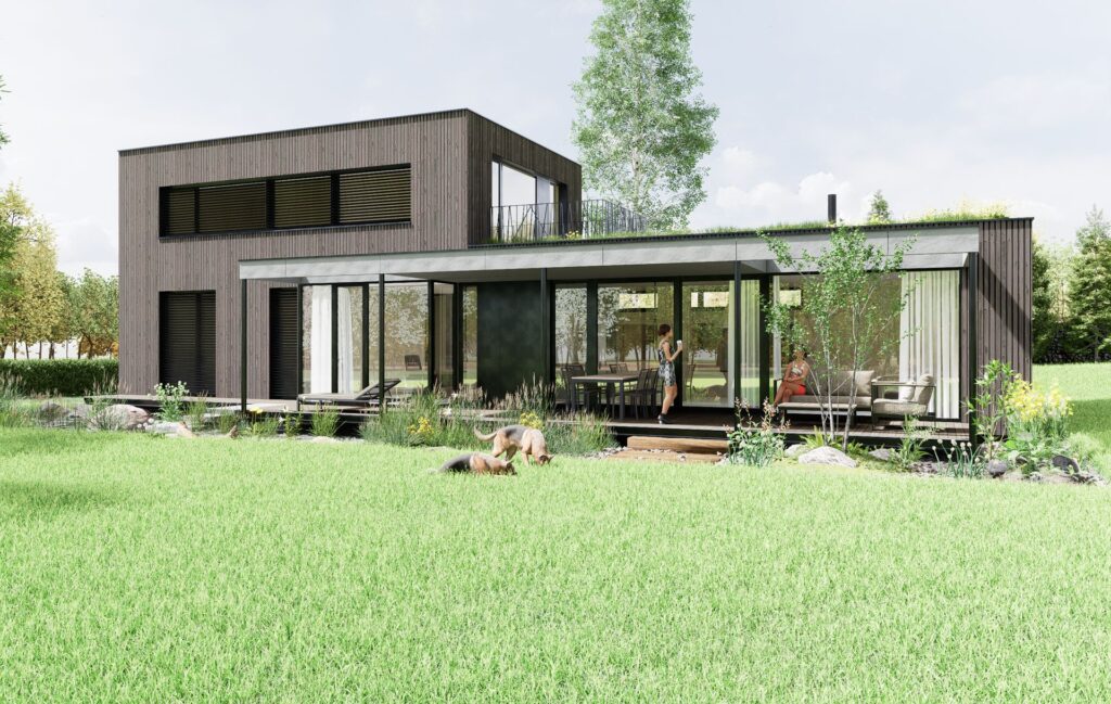 Rodinný CLT dom atelier Peráček terasa