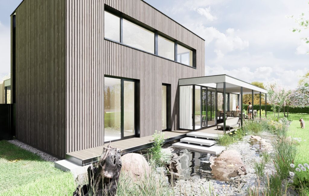 Rodinný CLT dom atelier Peráček drevená fasáda