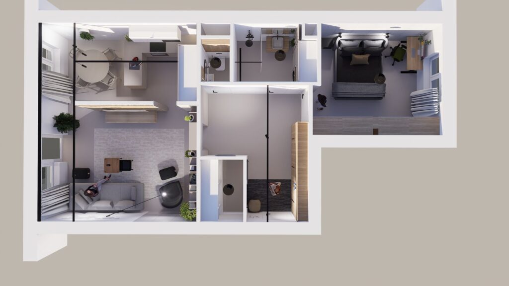 Návrh interiéru bytu, Peráček pôdorys