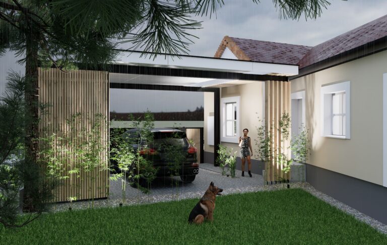 ateliér Peráček drevné lamely prístrešku