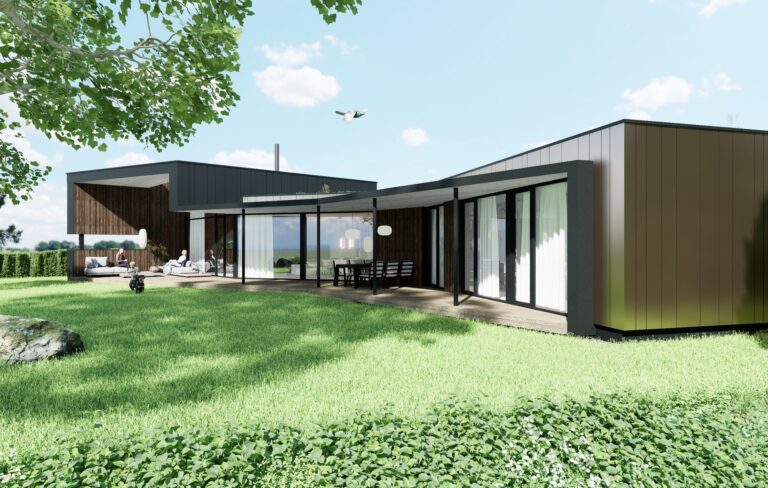 Návrh rodinného CLT domu pod platanom atelier Peráček