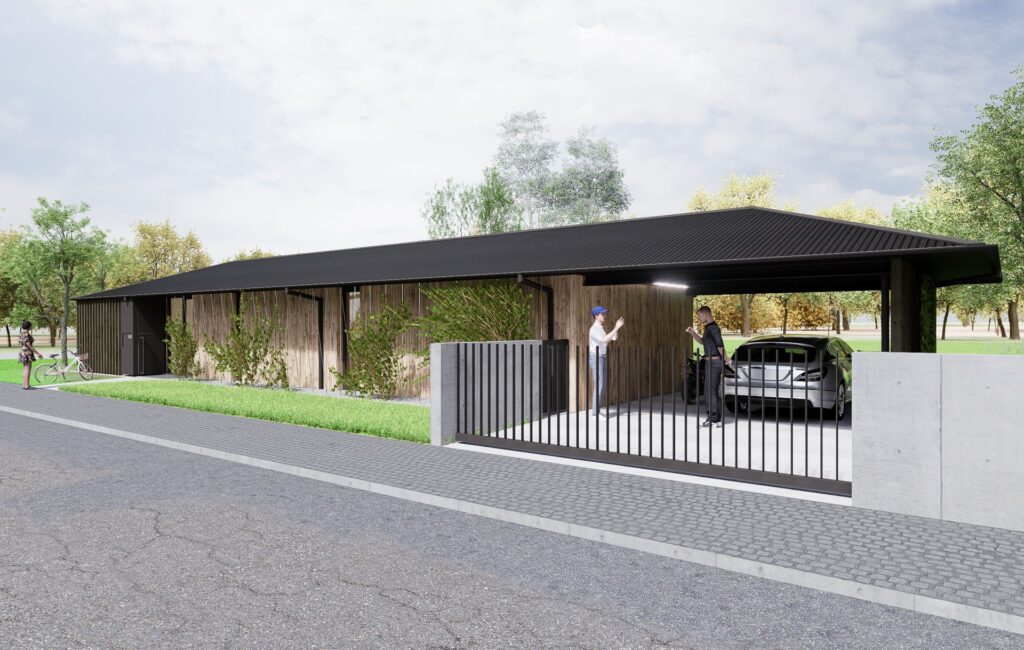 Prízemný CLT dom v Zálesí brána atelier Peráček