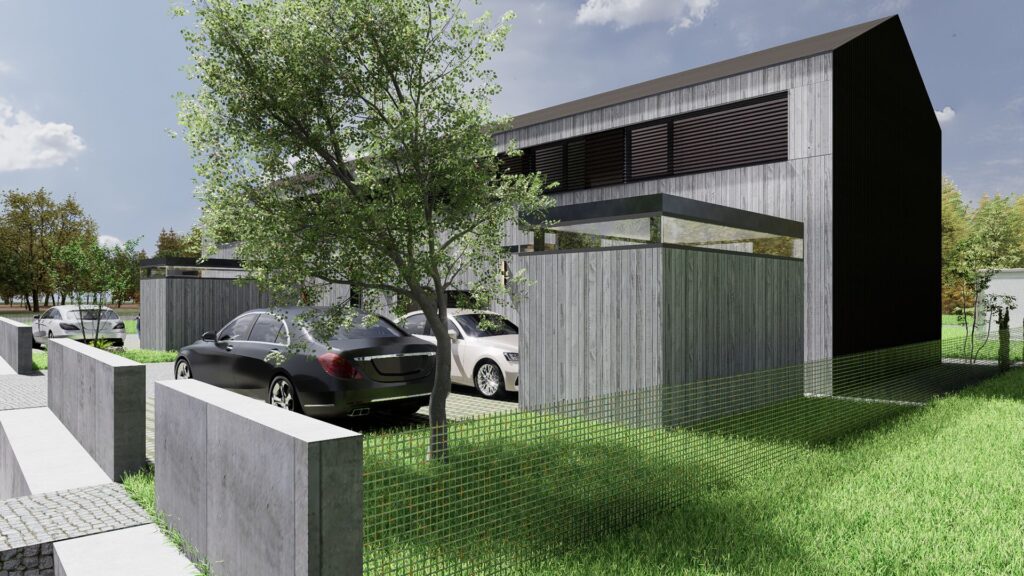 Návrh Dvojdomu, atelier Peráček, sklady