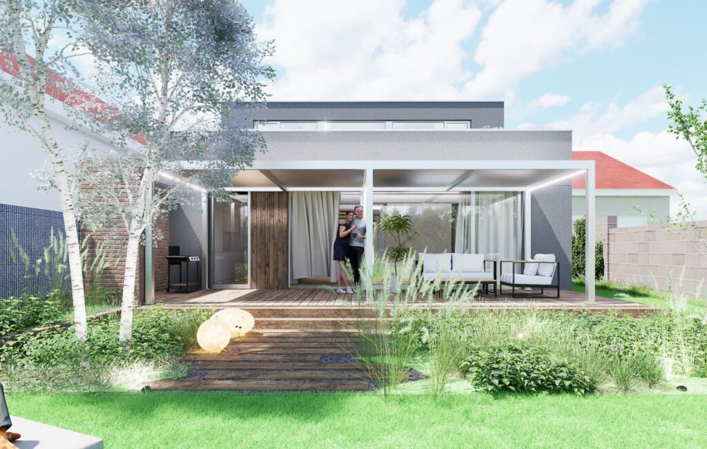 Návrh rodinného domu, atelier Peráček, terasa