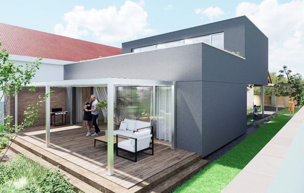 Návrh rodinného domu, atelier Peráček, pergola