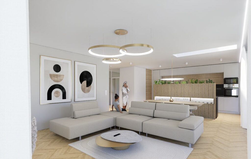 Interiér rodinného domu CLT, atelier Peráček