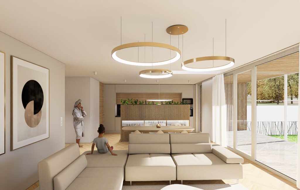 Interiér rodinného domu CLT, atelier Peráček