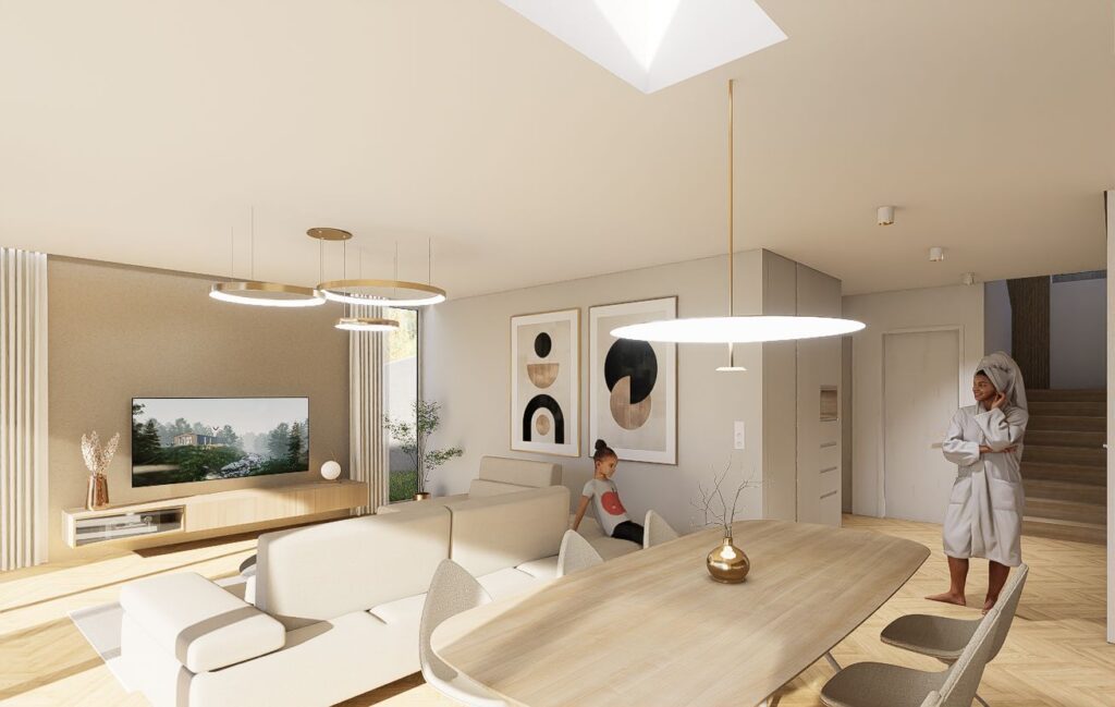 Interiér rodinného domu CLT, atelier Peráček