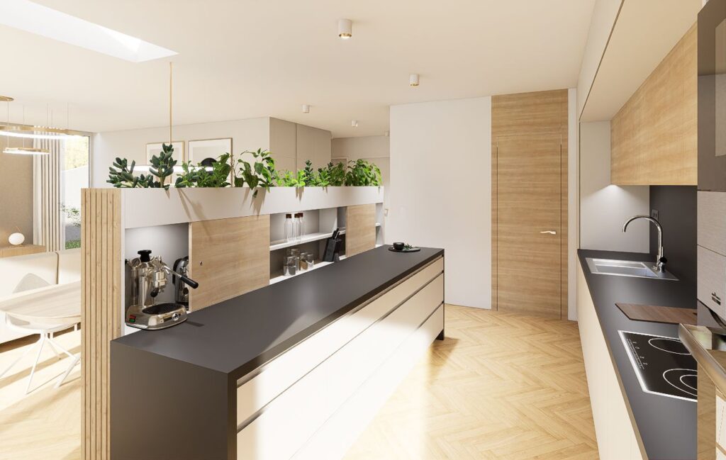 Interiér rodinného domu CLT, atelier Peráček