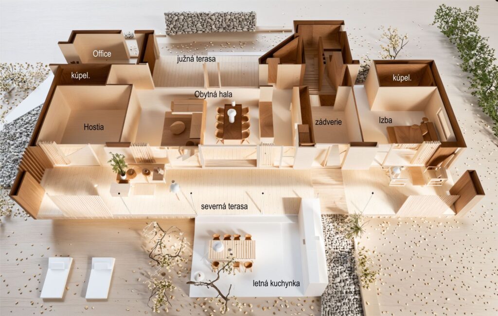 Vila pod Tatrami, CLT 47 ateliér Peráček, schéma