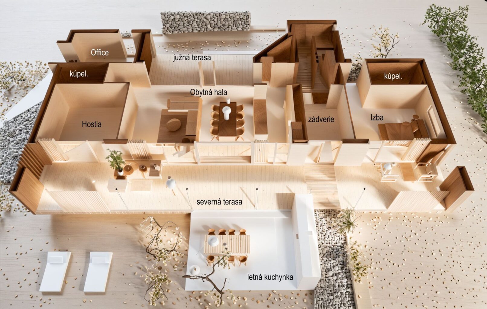 Vila pod Tatrami, CLT 47 ateliér Peráček, schéma