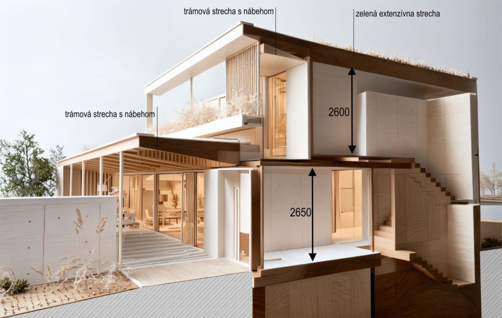 Vila pod Tatrami, CLT 47 ateliér Peráček, rez