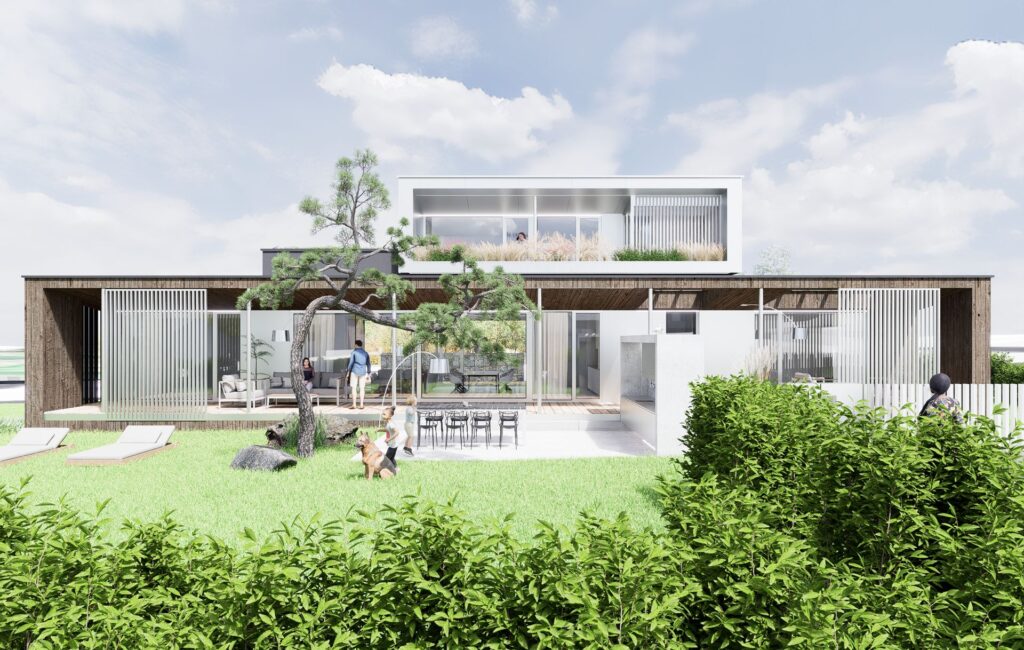 Vila pod Tatrami, CLT 47 ateliér Peráček, uličný pohľad