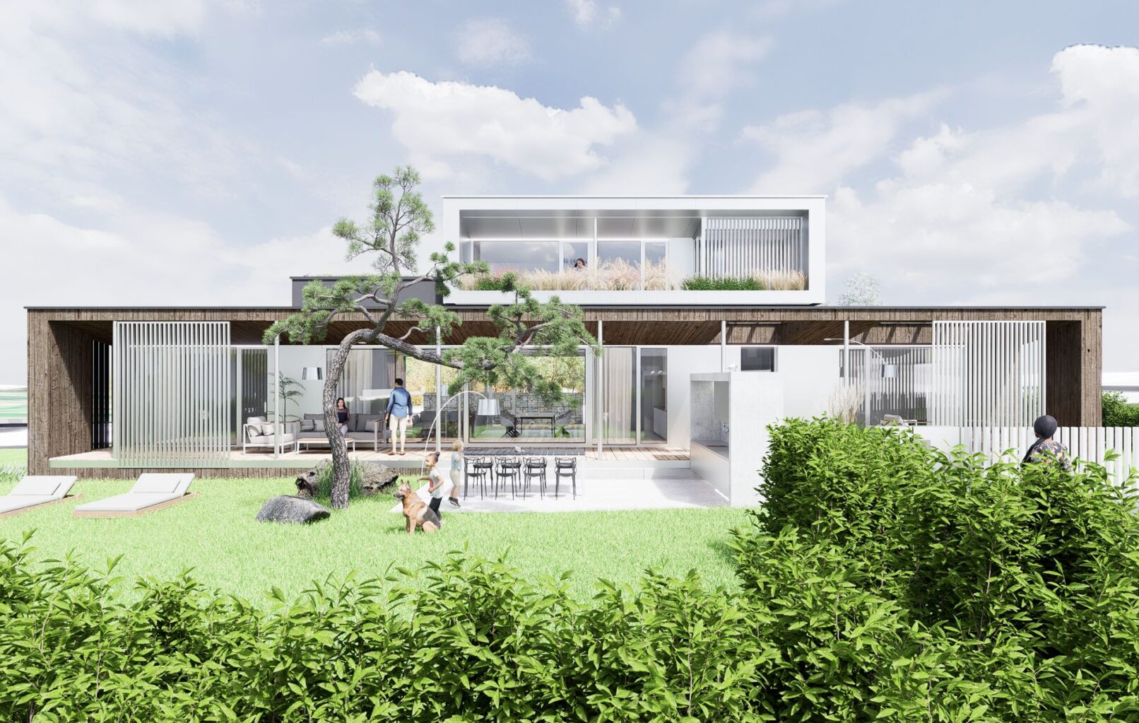 Vila pod Tatrami, CLT 47 ateliér Peráček, uličný pohľad