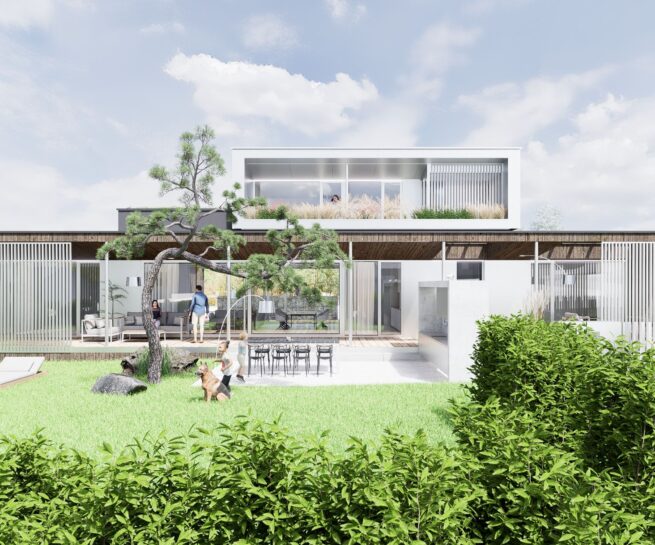 Vila pod Tatrami, CLT 47 ateliér Peráček, uličný pohľad