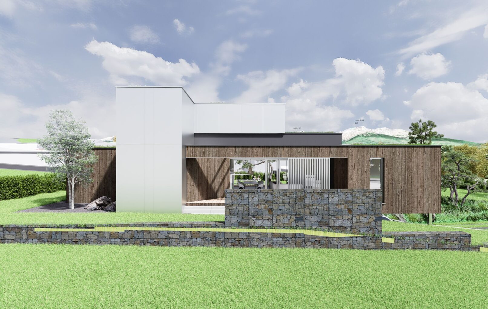 Vila pod Tatrami, CLT 47 ateliér Peráček, hliník drevo