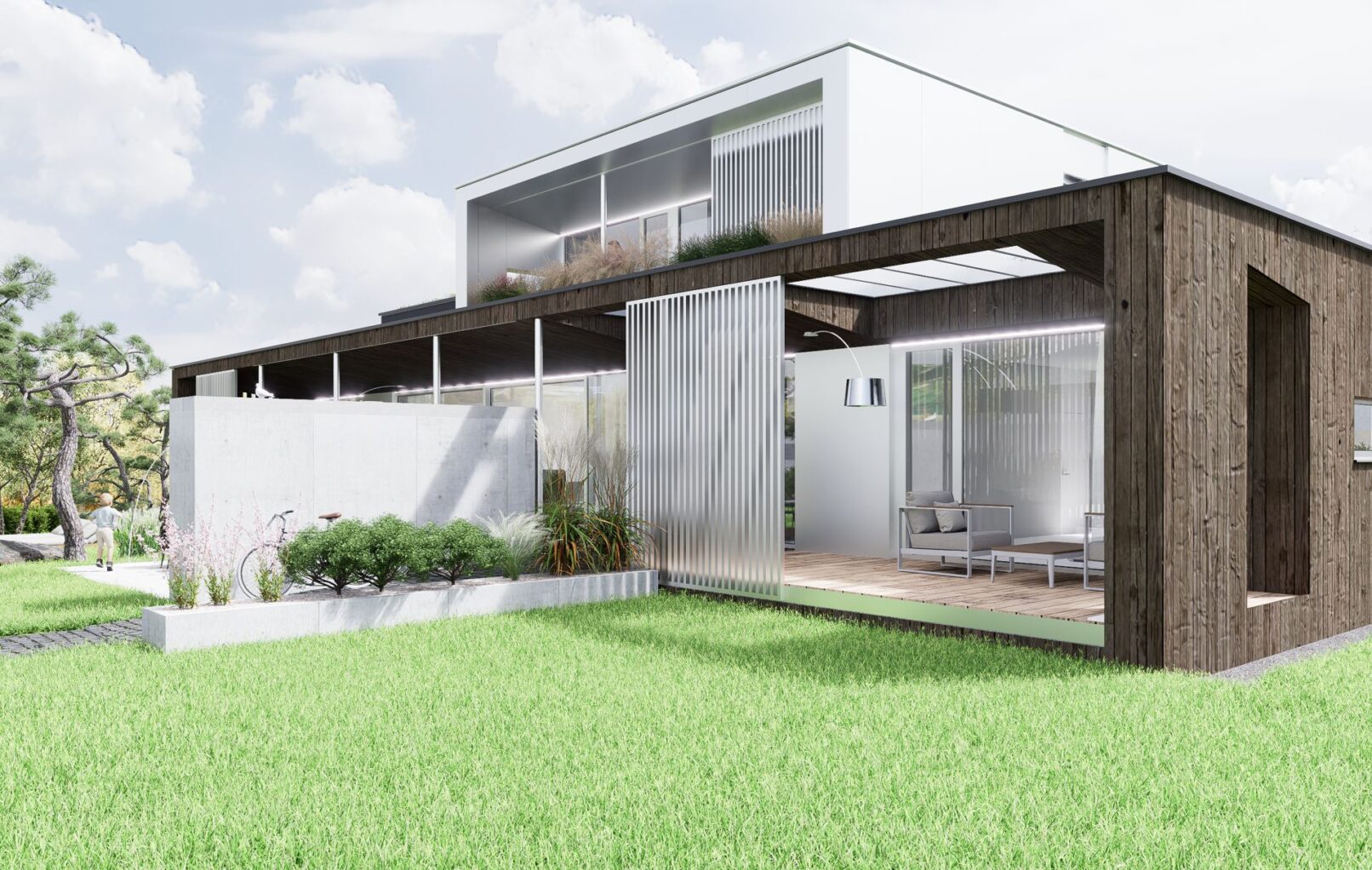 Vila pod Tatrami, CLT 47 ateliér Peráček, vstup