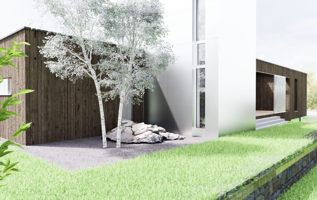 Vila pod Tatrami, CLT 47 ateliér Peráček, hliníková fasáda