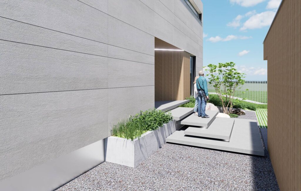 Dom medzi smrekmi CLT 48 ateliér Peráček, levitujúce schody