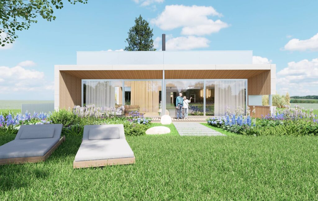 Dom medzi smrekmi CLT 48 ateliér Peráček, hs portál