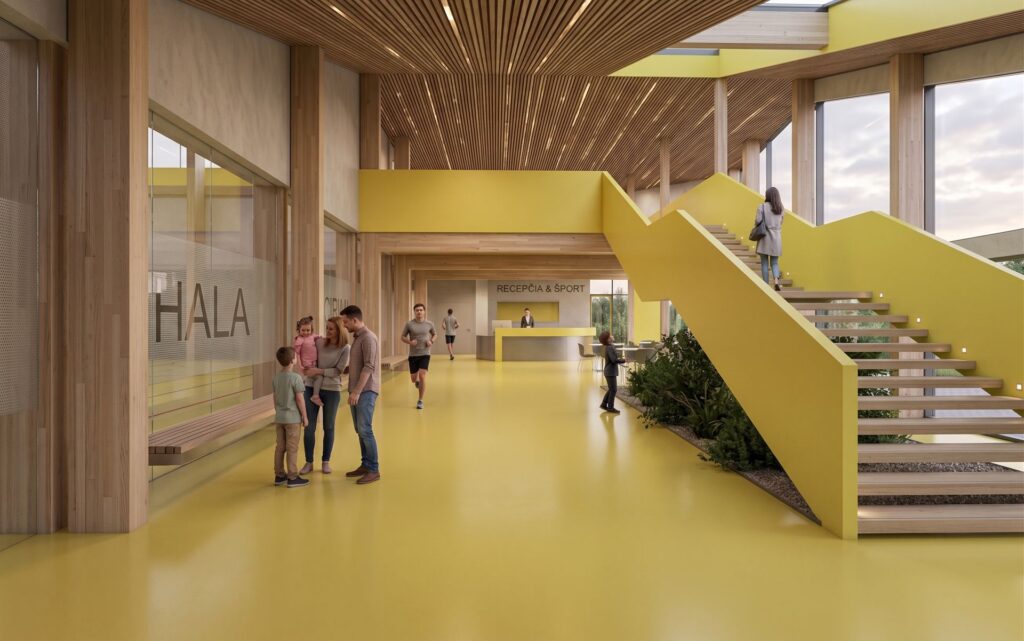 Športová hala Košice architekt Peráček lobby